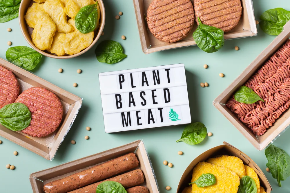 assortment of plant-based meat
