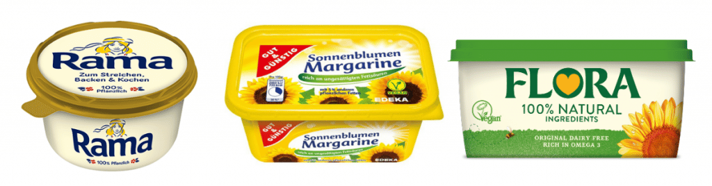 Selection of margarines