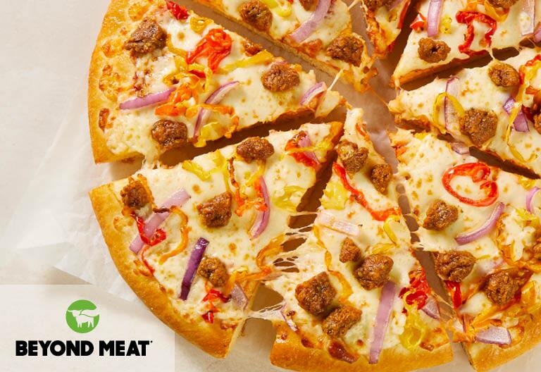 Pizza with Beyond meat